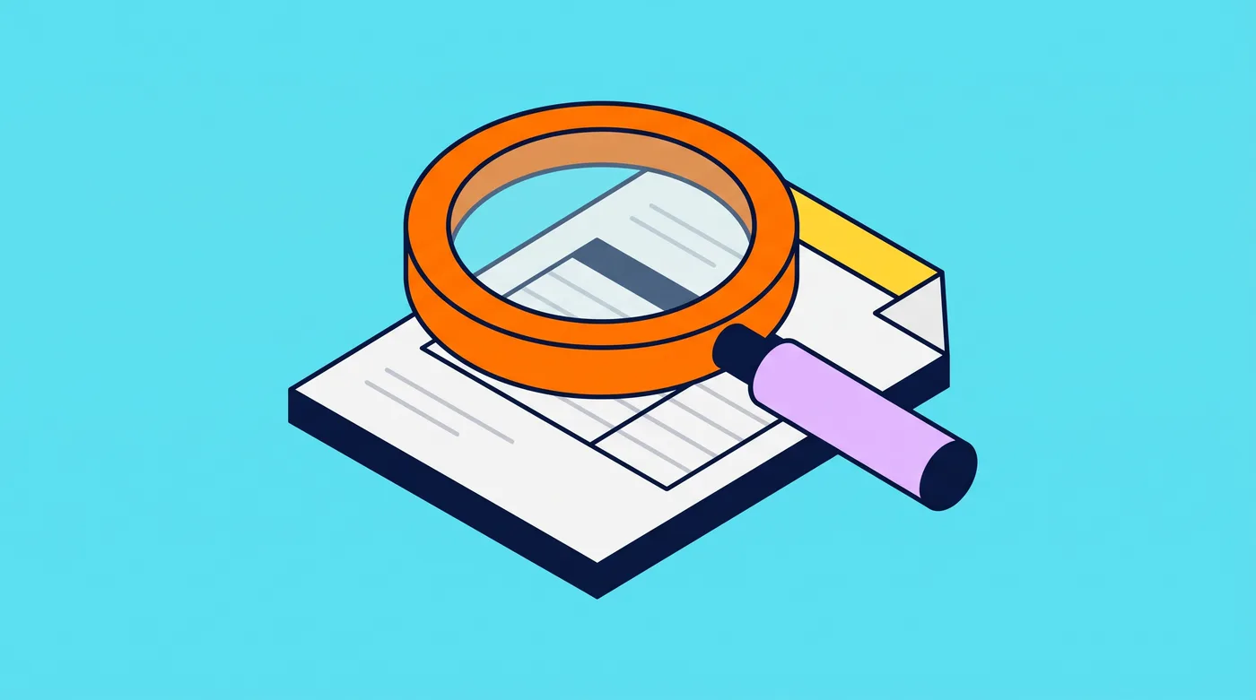 A magnifier over an invoice